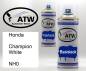 Preview: Honda, Champion White, NH0: 400ml Sprühdose + 400ml Klarlack - Set, von ATW Autoteile West.